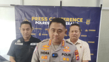Kapolresta Tangerang Kombes Pol Andi Muhammad Indra Waspada Amirullah ketika Press Conference  kasus pemerasan yang dilakukan oknum RT dan RW di Curug.(Foto: Istimewa)