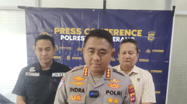 Kapolresta Tangerang Kombes Pol Andi Muhammad Indra Waspada Amirullah ketika Press Conference  kasus pemerasan yang dilakukan oknum RT dan RW di Curug.(Foto: Istimewa)